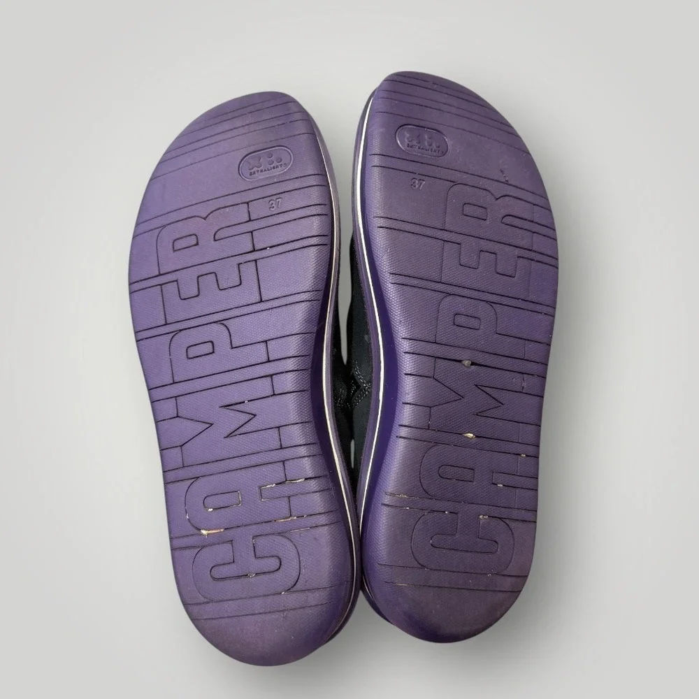 Camper Formiga Charcoal Suede Purple Sole Side Zip Ankle Boots Womens‎ 37